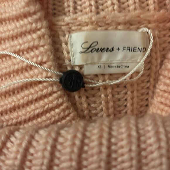 Lovers + Friends Mockneck Cropped Loose Knit Long Sleeve Wool Blend Sweater XS - Picture 5 of 6